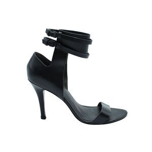 Alexander Wang Ankle Strap Heeled Sandals in Black Leather